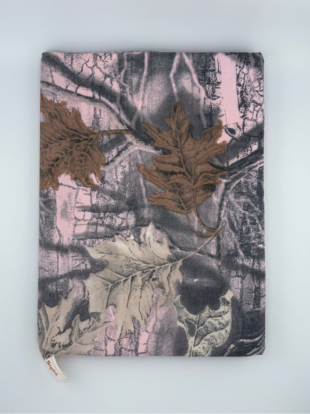 Pink & Brown Leaf Camo Book Cover